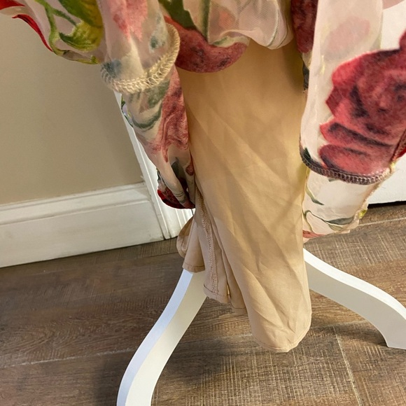 Rare London Rose Devore burnout velvet maxi dress coquette Sz 8 NWT - Picture 13 of 16